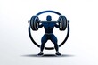 © Sanchai - Minimalist weightlifting icon, showing a simple barbell and a person lifting, with clean, bold lines representing the strength and effort of the sport