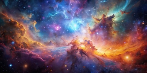 Wall Mural - Galactic background with sumptuous colors featuring stunning astrophotography of breathtaking nebula beauty, Nebula