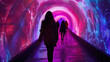 © Santy Hong - Festival-goers enjoying interactive light installations, walking through vibrant tunnels of light and engaging with digital projections.