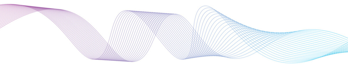 Wall Mural - abstract gradient wavy lines isolated on transparent background. future digital technology concept, 