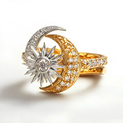 golden ring with diamonds