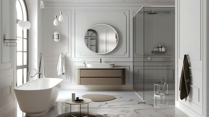 Wall Mural - Modern bathroom and toilet in a luxury house