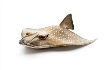 A stingray isolate on white background, showcasing its smooth body and elegant shape.