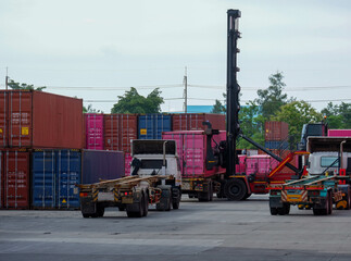 Wall Mural - Machinery for lifting containers in storage yards