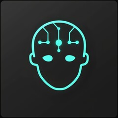 Abstract digital face design with circuit patterns, futuristic concept, suitable for tech-related themes. mobile application icons