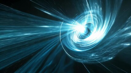 Wall Mural - a bright, blue spiral of light against a dark background