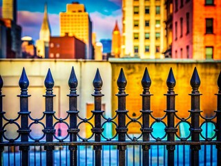 Urban Exploration: New and Old Fence Silhouette on White Background for Architectural Photography