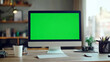 © พงศ์พล วันดี - Computer with Green Screen for Video Editing Projects