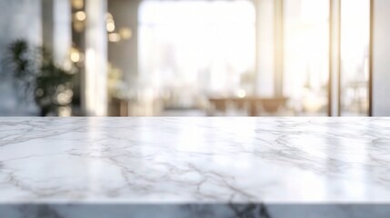 Bright and Elegant Marble Tabletop in Modern Setting