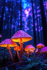 Poster - Mushrooms on Forest Floor