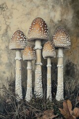 Poster - Mushrooms on Ground