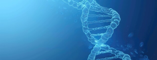 Abstract DNA Helix Illustration on Blue Background