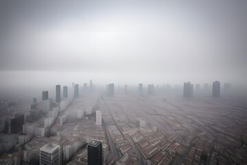 ia generated. fog over city