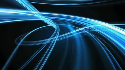 Wall Mural - Abstract blue light streaks create a dynamic pattern against a dark background