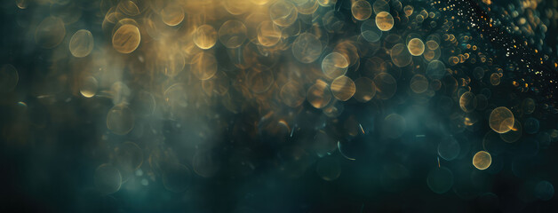 Canvas Print - Enchanting Bokeh Lights on Dark Blue Background