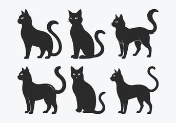  cat silhouette vector, cat vector illustration