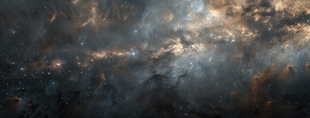 Canvas Print - Majestic Starfield and Cosmic Clouds Panorama