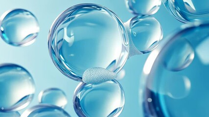 Wall Mural - a close-up of water bubbles floating in a liquid