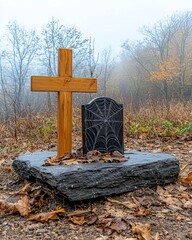 forgotten memories of a life lost, Concept halloween background cobweb gloomy