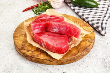 Wall Mural - Raw fresh tuna fish steak