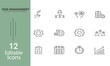 © DesignX24 - Line icons about risk management. Pixel perfect