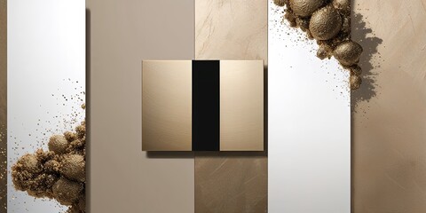 Wall Mural - Abstract golden background with textured elements.