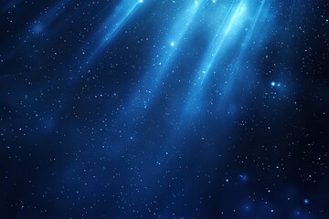 Blue background with two glowing light beams, vector illustration, dark blue color scheme, glow effects, high resolution