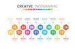 © auchara - Timeline infographics design vector can be used for workflow layout, diagram, annual report, web design. Business concept with 14 options, steps or processes.