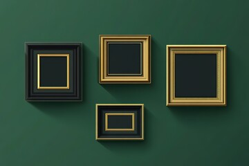 vintage frames on a wall background, vector illustration, white background, flat design