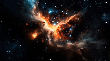 Wall Mural - stunning high-resolution image of an interstellar nebula with bright stars and colorful gas clouds i