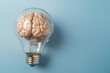 © Minerva Studio - Human brain generating new ideas inside light bulb