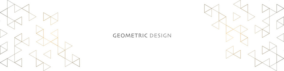 Graphic design element for web page or banner with a geometric pattern of triangle shapes.
