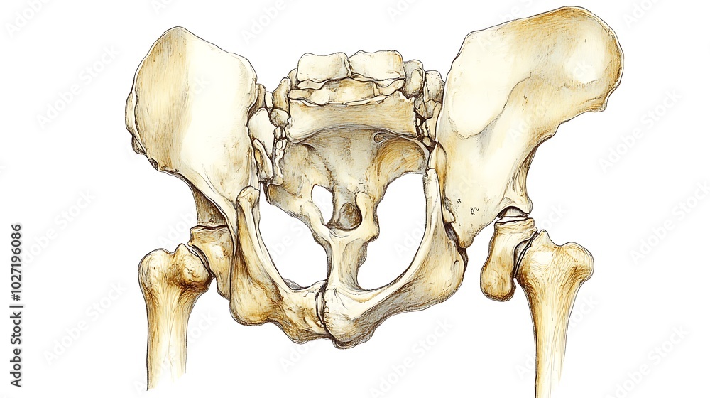 Anatomy Diagram of Hip Joint Structure Stock Illustration | Adobe Stock