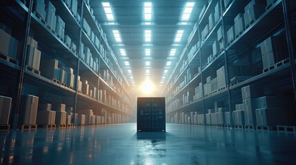 Aufkleber - Many box in warehouse, delivery concept.