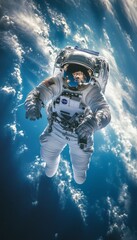 Poster - Astronaut floating in space with Earth in the background.