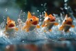 © Lubos Chlubny - Piranhas fish jumping out of the water