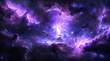 Wall Mural - perspective of the immensity of the universe, we see nebulae, constellations, star explosions and lo