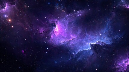 Wall Mural - perspective of the immensity of the universe, we see nebulae, constellations, star explosions and lo
