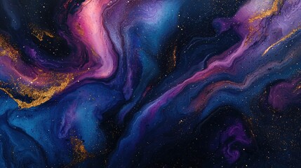 Wall Mural - surreal, kitsch:website header: abstract cosmic landscape, dark background, swirling nebulas in deep