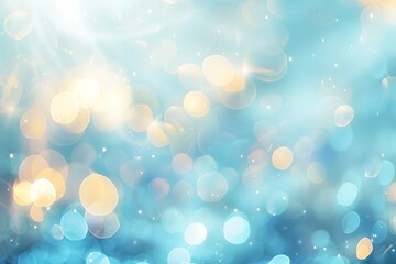 Abstract light blue background with beautiful circular bokeh