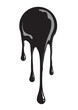 © Happy Man - Paint dripping with highlights. Current drops. Black stains on a white background. Vector illustration.