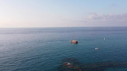 Canvas Print - View over the main beach in Tropea, Calabria, Italy