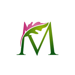 Wall Mural - Logo Letter M Florist Concept