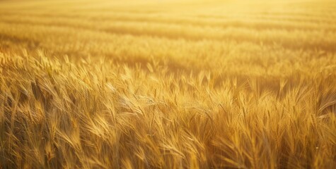 Golden wheat field. Ripe wheat field in golden hour.  Represents harvest, abundance, and prosperity.