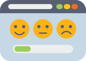 Poster - Website is conducting a customer satisfaction survey using emojis to represent different levels of satisfaction