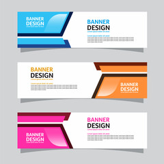 Wall Mural - Vector set of landscape banner background design concept. Colorful background business layout template