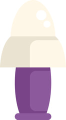 Sticker - Purple table lamp with a beige shade, perfect for illuminating a bedroom or living room