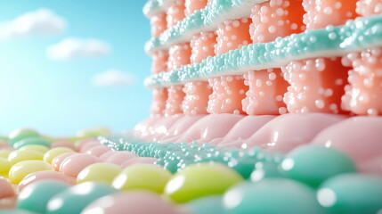 Poster - Abstract Colorful Cell Structure Background.