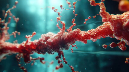 Poster - Abstract Red Spiky Structure.