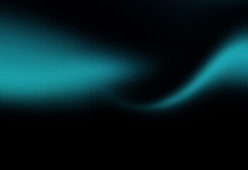 Leinwandbilder - An abstract design featuring a gradient of teal on a black background with a grainy texture.